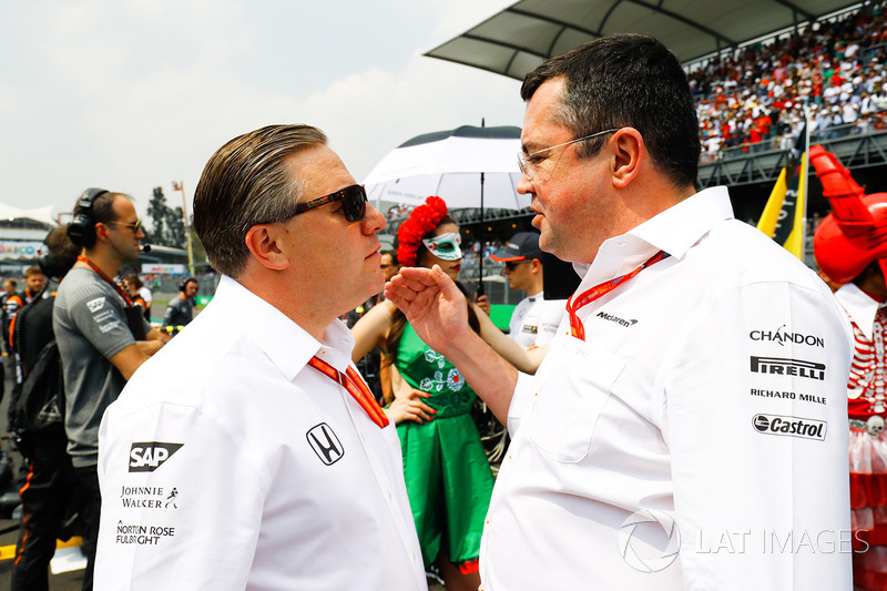 Zak Brown, Executive Director, McLaren Technology Group, Eric Boullier, Racing Director, McLaren