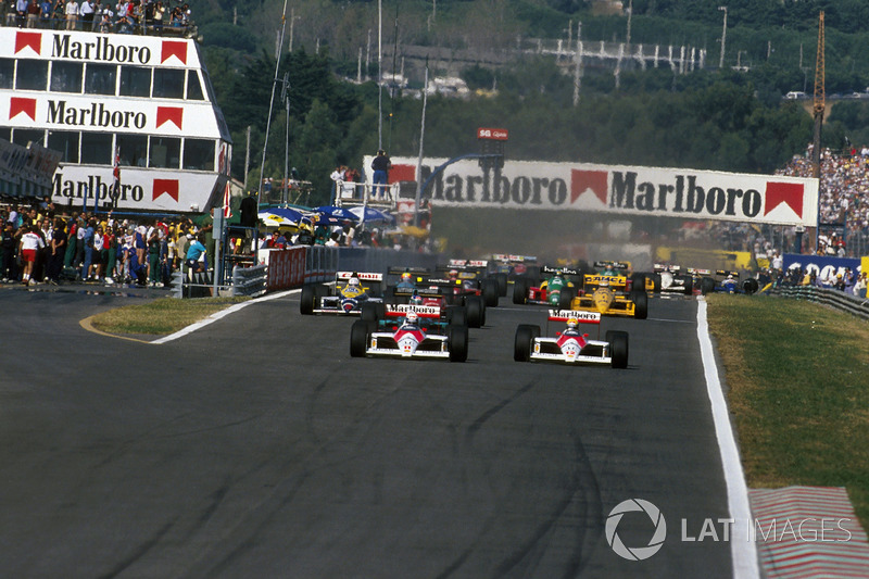 Start zum GP Portugal 1988: Alain Prost, McLaren MP4/4, führt