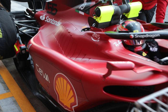 Detalle lateral del Ferrari F1-75