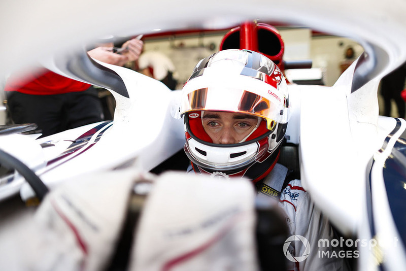 Charles Leclerc, Sauber, nell'abitacolo della sua monoposto