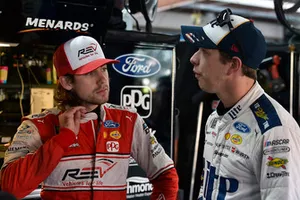 Ryan Blaney, Team Penske, Ford Fusion REV and Brad Keselowski, Team Penske, Ford Fusion Miller Lite