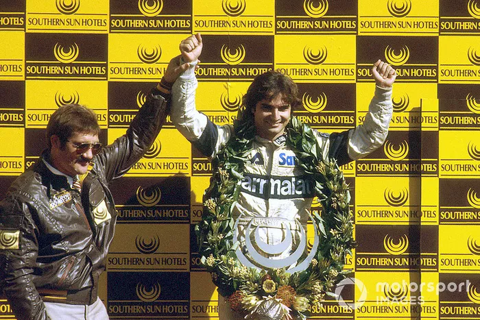Em 1983, na África do Sul, Piquet completou o pódio para conquistar seu segundo título pela Brabham. A campeã de construtores, porém, foi a Ferrari, que ultrapassou a Lotus e chegou a oito triunfos.