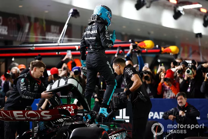 Pole man George Russell, Mercedes-AMG F1 Team