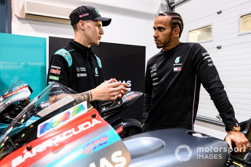 Lewis Hamilton, Fabio Quartararo, Petronas Yamaha SRT