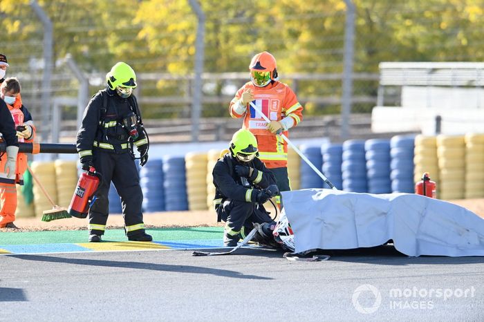 Moto de Mattia Casadei, Ongetta SIC58 Squadracorse después de la caída