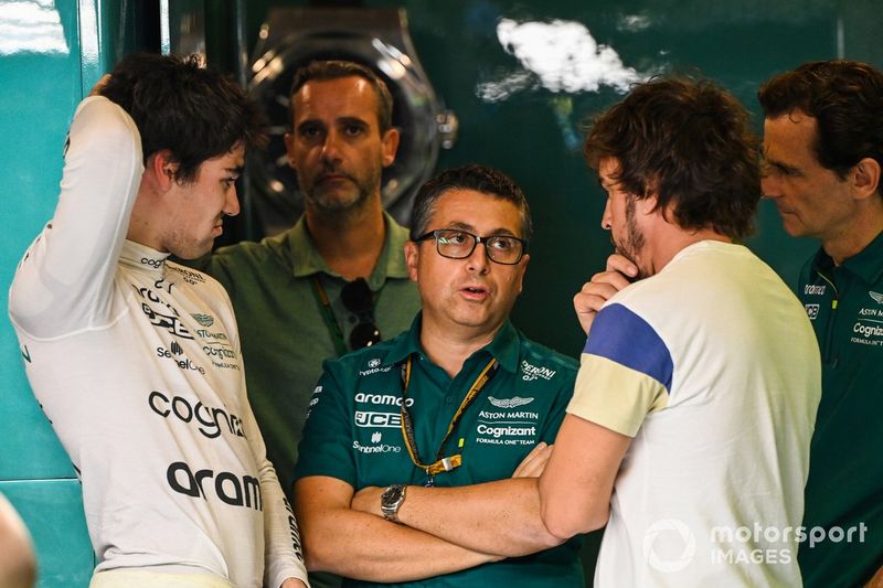 Lance Stroll, Aston Martin, Fernando Alonso, Aston Martin, Pedro de la Rosa