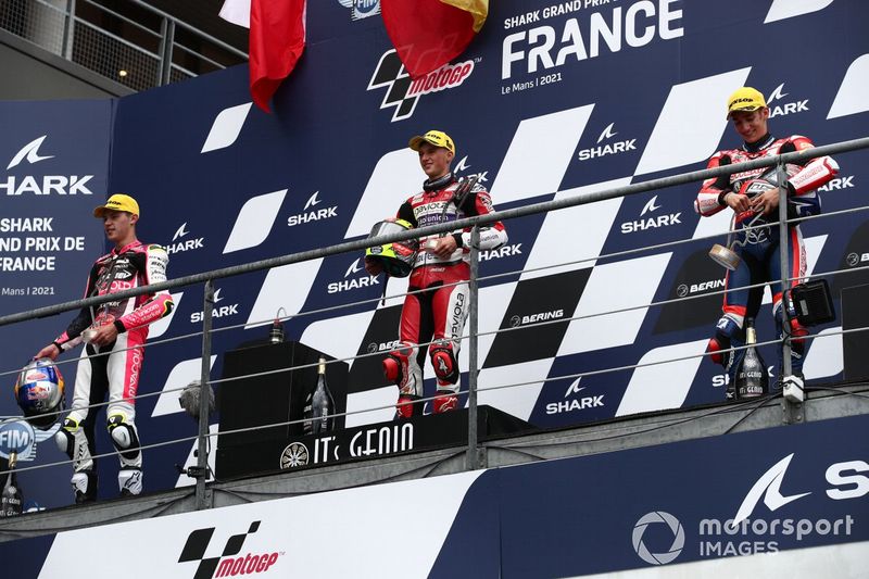 Podio: Sergio Garcia, Aspar Team Moto3, Filip Salac, Rivacold Snipers Team, Riccardo Rossi, BOE OwlRide