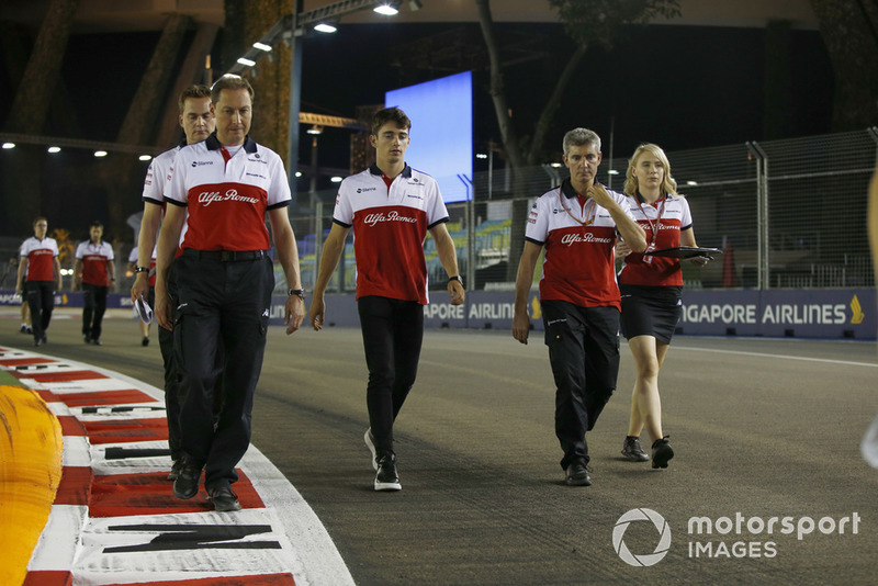 Charles Leclerc, Sauber walks the track