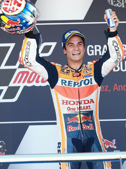 Podium: Race winner Dani Pedrosa, Repsol Honda Team