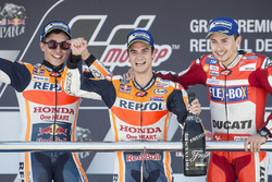 Podium: 1. Dani Pedrosa, Repsol Honda Team; 2. Marc Marquez, Repsol Honda Team; 3. Jorge Lorenzo, Du