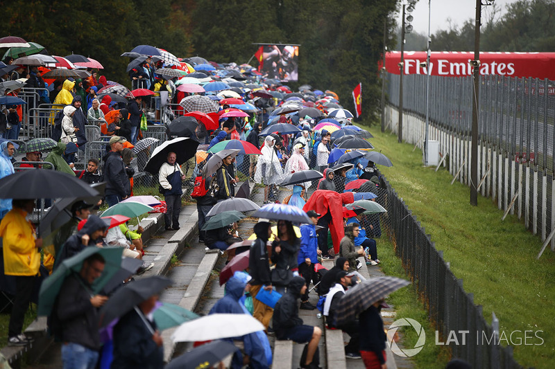 Fans in the grandstand