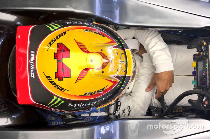 Lewis Hamilton, Mercedes AMG F1 F1 W08 with #BillyWhizz logo