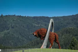 Vista y  escultura de Toro