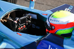 Oliver Turvey, NEXTEV TCR Formula E Team, with in his car.