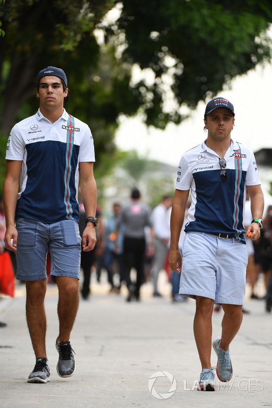 Lance Stroll, Williams and Felipe Massa, Williams