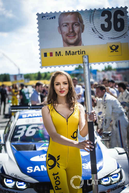 Grid girl of Maxime Martin, BMW Team RBM, BMW M4 DTM