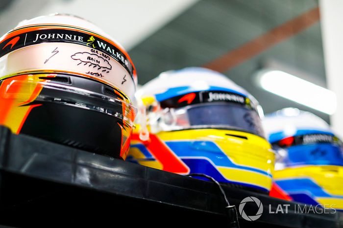 Casco de Stoffel Vandoorne, McLaren, Fernando Alonso, McLaren