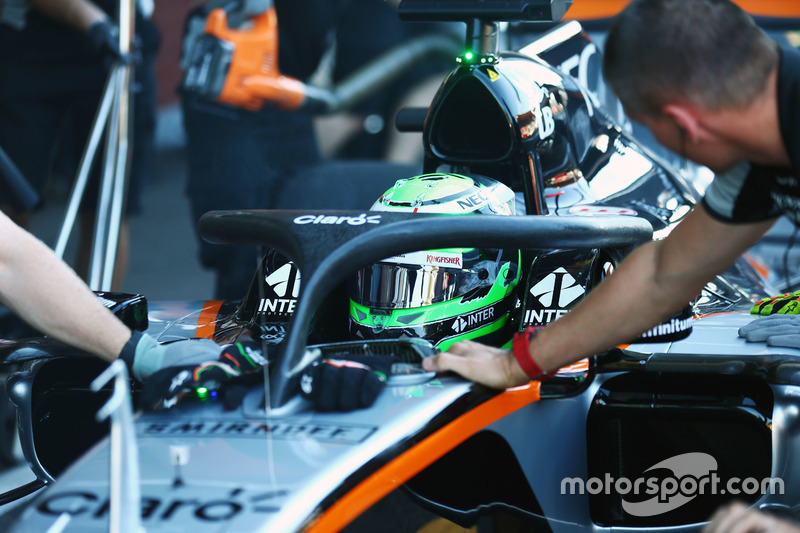 Nico Hulkenberg, Sahara Force India F1 VJM09 running the Halo cockpit cover