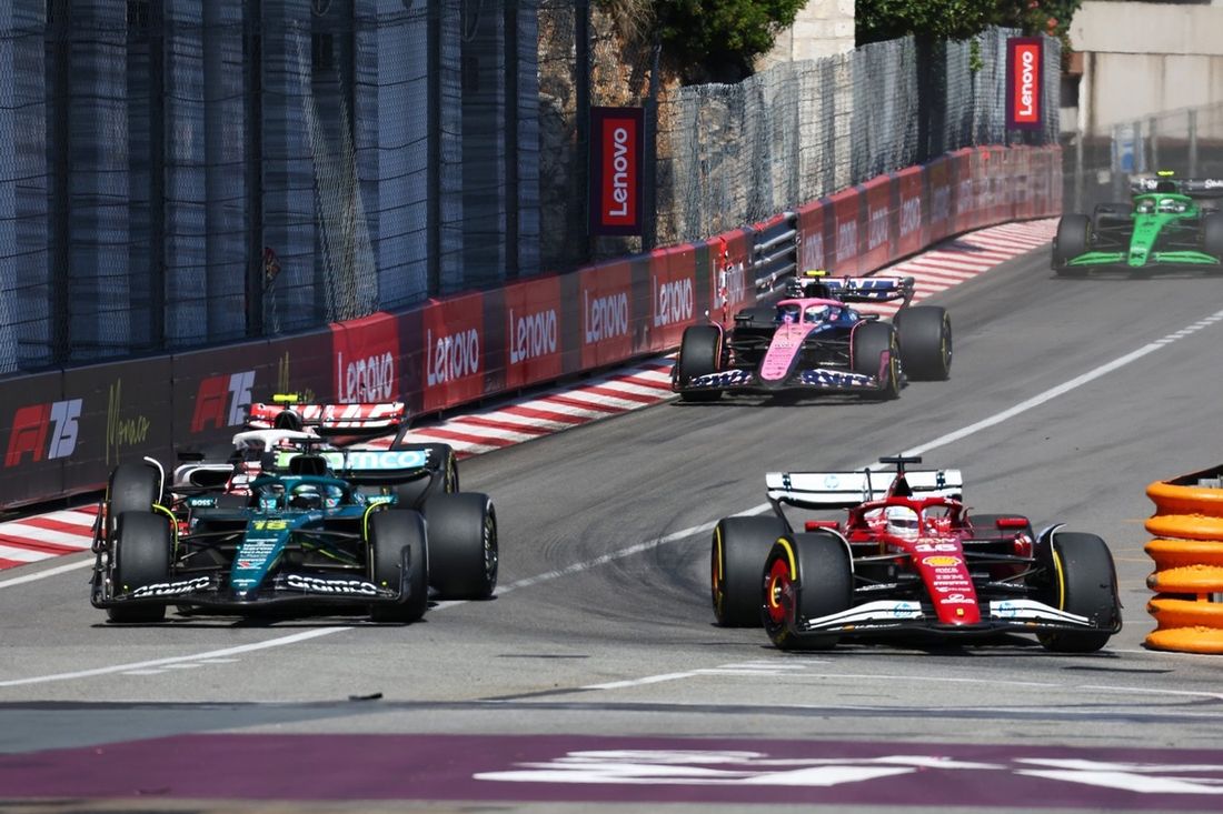 Charles Leclerc, Ferrari, Lance Stroll, Aston Martin Racing, Oliver Bearman, Haas F1 Team