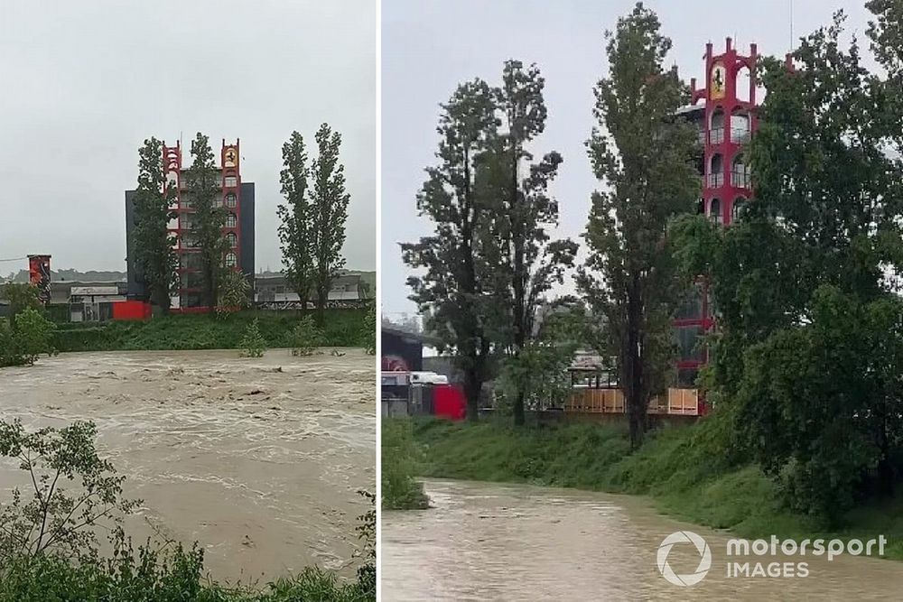 De overstromingen kort voor het raceweekend in Imola.