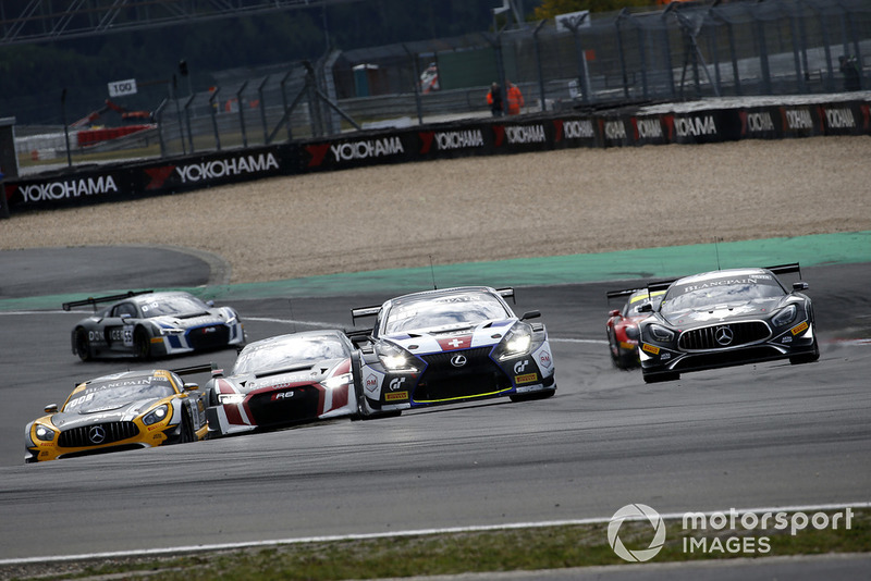 #14 Emil Frey Lexus Racing Lexus RC F GT3: Christian Klien, Albert Costa, #90 Akka ASP Team Mercedes-AMG GT3: Jack Manchester, Nico Bastian