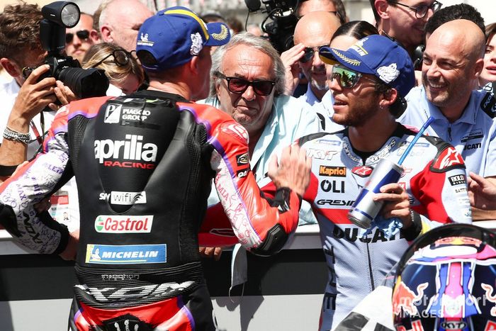 Tercer lugar Aleix Espargaró, Aprilia Racing Team, Ganador Enea Bastianini, Gresini Racing