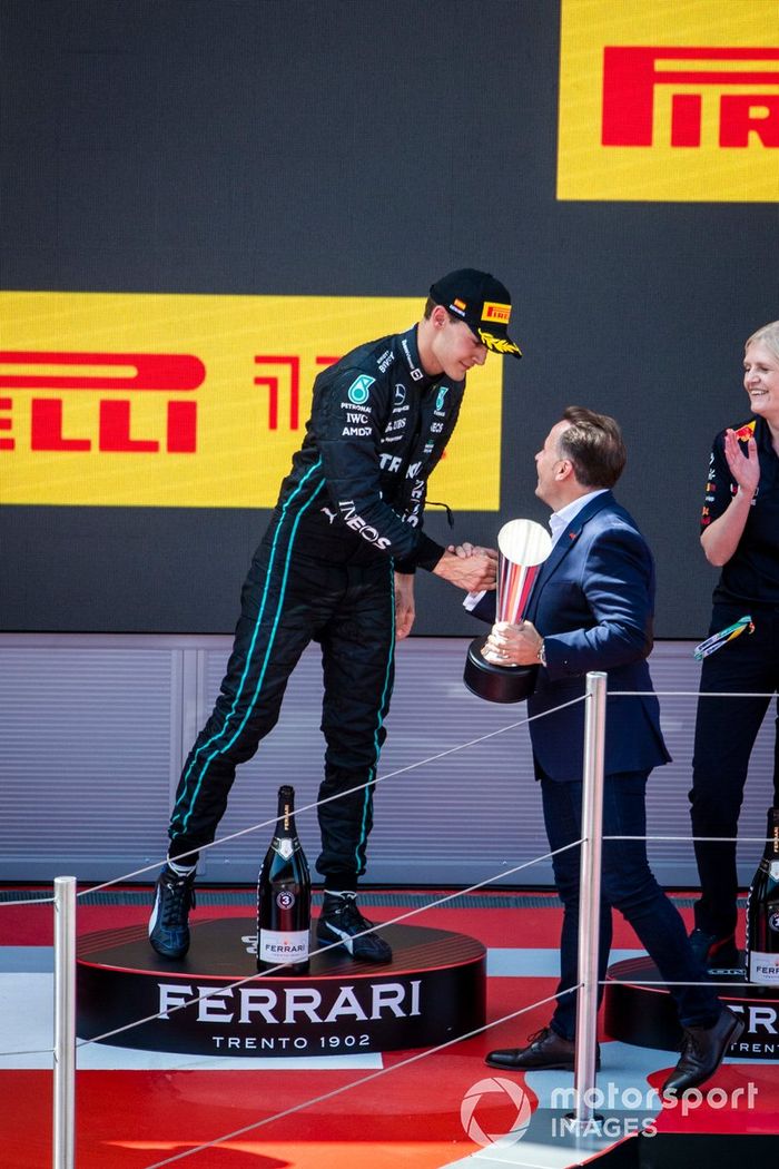 Podio: tercer lugar George Russell, Mercedes-AMG