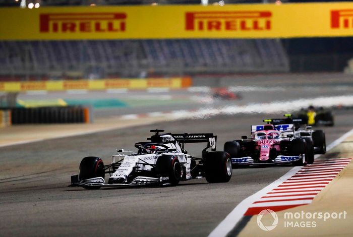 Daniil Kvyat, AlphaTauri AT01, Lance Stroll, Racing Point RP20, e Pierre Gasly, AlphaTauri AT01