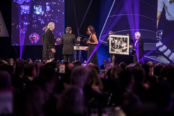 Nelson Piquet receives a lifetime achievement award from Gordon Murray, is presented with a Rainer S