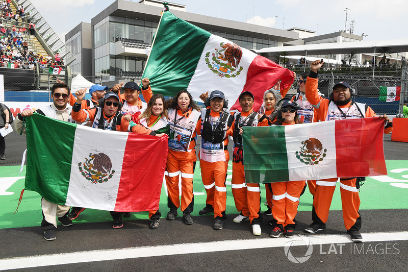 Marshals with flags