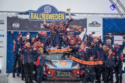 Los ganadores del Rally de Suecia 2018: Neuville, Nicolas Gilsoul, Hyundai i20 WRC, Hyundai Motorsport