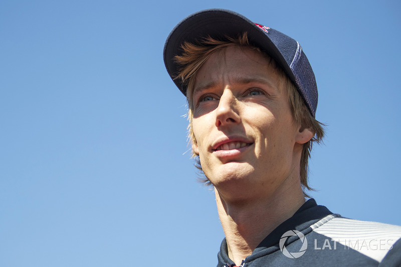 Brendon Hartley, Scuderia Toro Rosso tijdens de rijdersparade