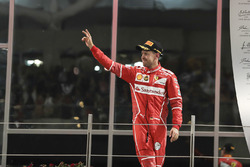 Podio: il terzo classificato Sebastian Vettel, Ferrari