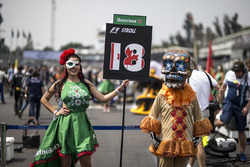 Grid girl and Day Of The Dead character