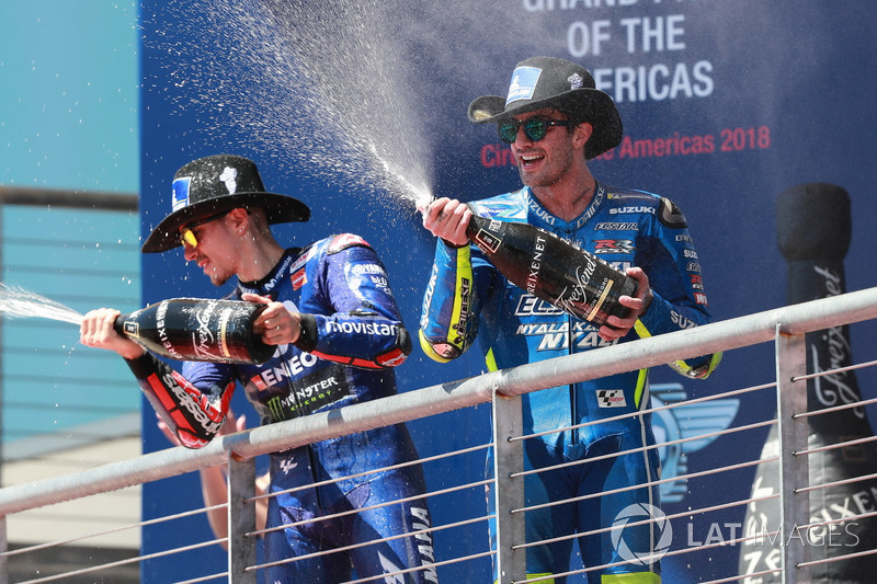 2. Maverick Viñales, Yamaha Factory Racing; 3. Andrea Iannone, Team Suzuki MotoGP