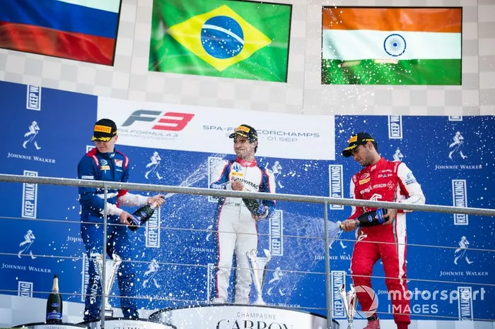 Pedro Piquet, Trident Robert Shwartzman, PREMA Racing and Jehan Daruvala, PREMA Racing