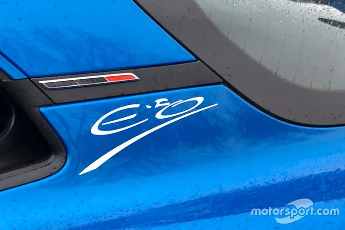 Logo of Esteban Ocon on the Alpine A110S