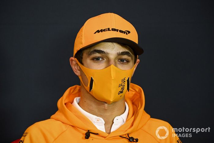 Lando Norris, McLaren, en la conferencia de prensa