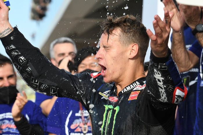 Fabio Quartararo, Yamaha Factory Racing, fête son titre de champion du monde