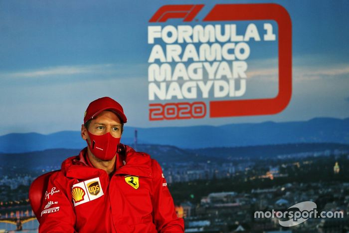 Sebastian Vettel, Ferrari en la conferencia de prensa