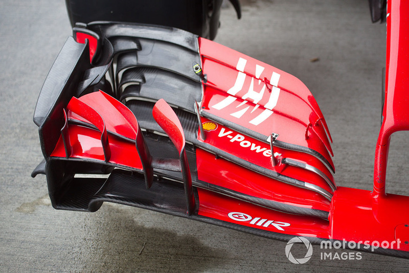 Front wing of Ferrari SF71H with new livery