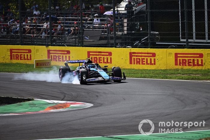 Pierre Gasly, Alpine A524, se bloquea
