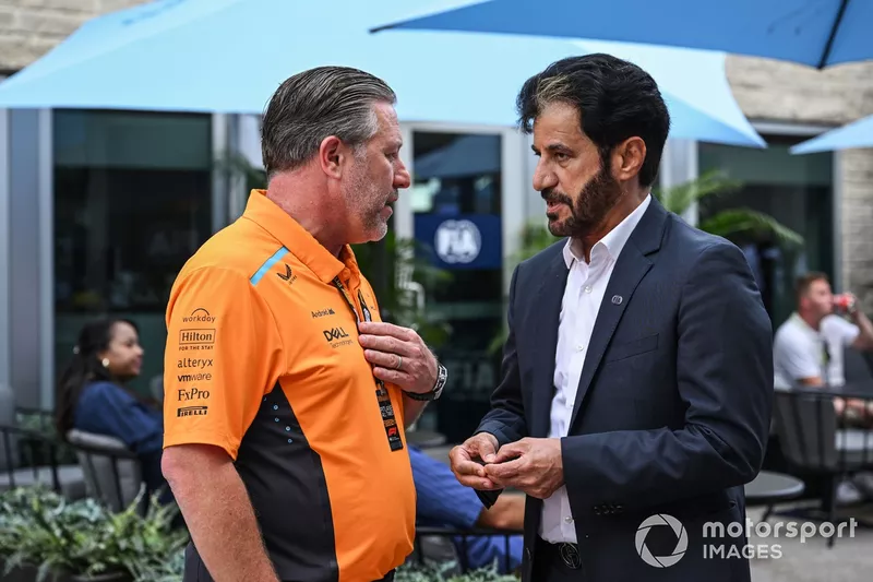 Zak Brown, PDG, McLaren Racing, Mohammed Ben Sulayem, Président, FIA