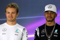 Nico Rosberg, Mercedes AMG F1, Lewis Hamilton, Mercedes AMG F1 during the press conference