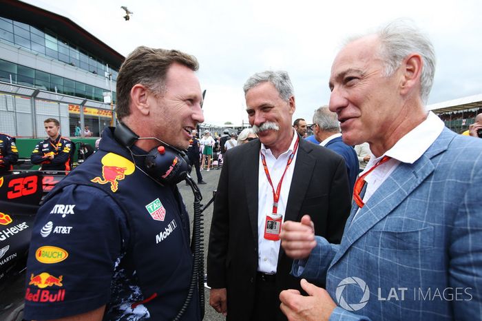 Christian Horner, Team Principal, Red Bull Racing, Chase Carey,jefe de la F1