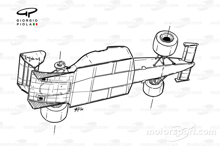 Vista inferior del McLaren MP4-2 1984
