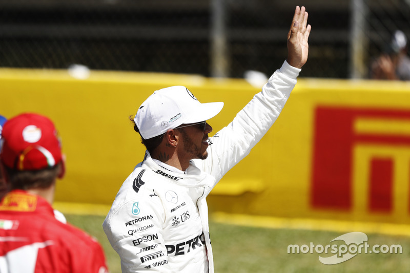 Pole man Lewis Hamilton, Mercedes AMG F1, celebrates