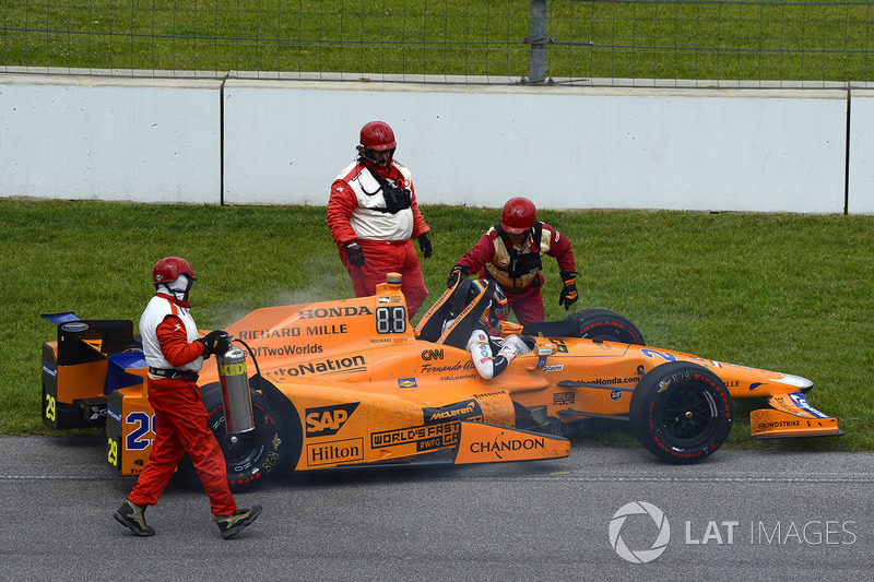 Fernando Alonso, Andretti Autosport Honda, Motorschaden