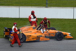 Fernando Alonso, Andretti Autosport Honda se retira después de romper el motor