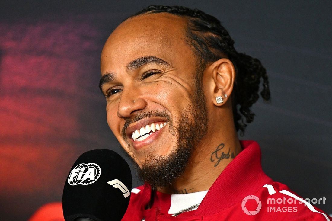 Lewis Hamilton, Ferrari en la rueda de prensa